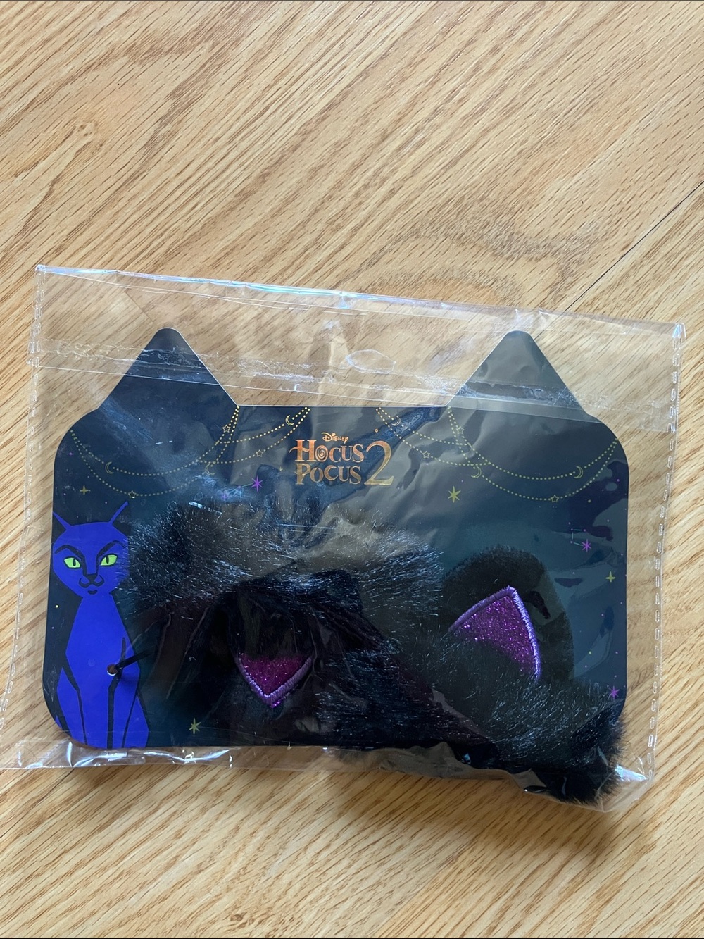 Colourpop Black Fuzzy Cat Ear Clips with Purple Glitter Inner Ears